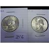 Image 1 : 1946-D & 47-D WASHINGTON SILVER QUARTERS (UNC)