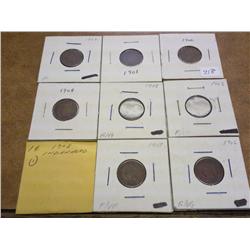 1900-08 INDIAN HEAD CENTS 9 COINS