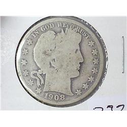 1908-D BARBER HALF DOLLAR