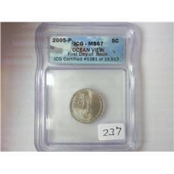 2005-P OCEAN VIEW NICKEL ICG MS67 1ST DAY OF ISSUE