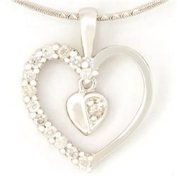 0.42Ct Genuine Diamond White 9K Gold Pendant (JEW-9168X)