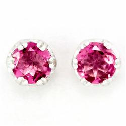 .70ct Natrl Pink Tourmaline 9k Wht Gold Earrings (JEW-9195X)
