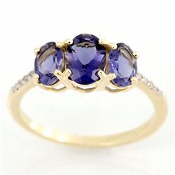 1.88ct Natural Iolite Diamond 9k Yel Gold Ring (JEW-9463X)