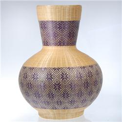 Hand Woven Bamboo Covered Vase (DEC-010)