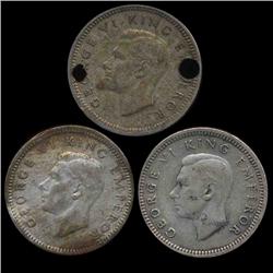 1939-43 New Zealand 3p 2pcs XF/AU (COI-8614)