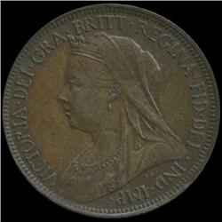 1901 Britain Victoria Half Penny High Grade (COI-7062)