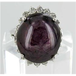 19.3ctw Star Ruby & Diamond 14k Gold Lady Ring (JEW-1902)