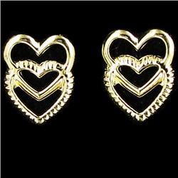 1.40ctw 10k Gold Heart Earrings (JEW-2931)