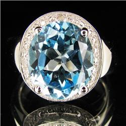 36.15ctw Blue Topaz Sterling Ring (JEW-2841)