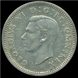 1941 Britian 3p Silver AU+ ERROR (COI-8822)