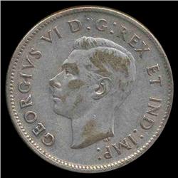 1938 Canada 25c AU+ (COI-8599)