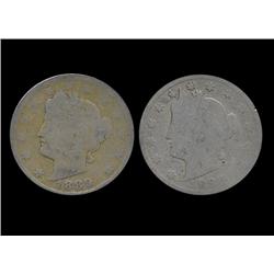 1887 Liberty Nickel Better Circulated Pair (COI-7618)