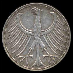 1958G Germany Silver 5 Mark Hi Grade (COI-8498)