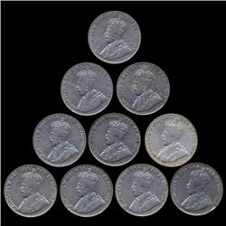1922-1936 Canada 5c Higher Grade 10 Pcs (COI-8280)