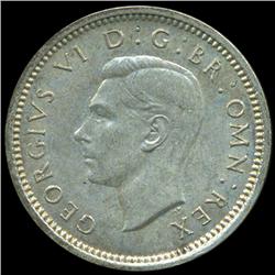 1942 Britian 3p Silver AU+ Scarce ERROR (COI-8818)
