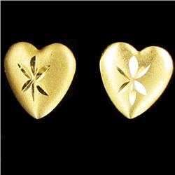 1.48ctw 14k Gold Heart Earrings (JEW-2932)
