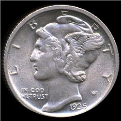 1935D Mercury 10c MS64+ FB (COI-8748)