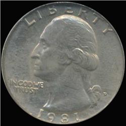 1981D Washington 25c Quarter Coin Graded GEM (COI-6892)