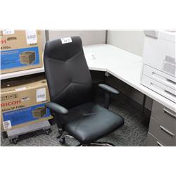 BLACK LEATHER FULLY ADJUSTABLE HIGH BACK LEATHER