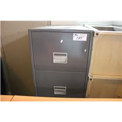 GREY 4 DRAWER FIRE PROOF FILE CABINET LOCKED