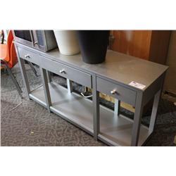 SILVER 3 DRAWER BENCH