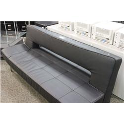 BLACK LEATHER  RECEPTION SOFA