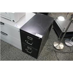 BLACK 2 DRAWER VERTICAL FILE CABINET