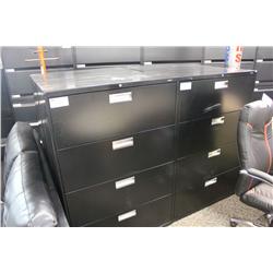 BLACK 4 DRAWER LATERAL FILE CABINET
