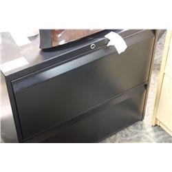 BLACK 2 DRAWER LATERAL FILE CABINET