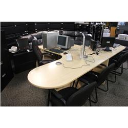 MAPLE L SHAPED BULLET TOP EXECUTIVE DESK (LH)
