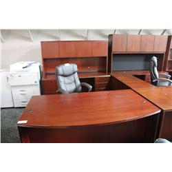 DARK CHERRY BOW FRONT EXECUTIVE OFFICE SUITE WITH