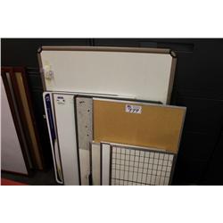 LOT OF CORK BOARDS AND WHITE BOARDS