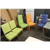 Image 1 : 5 MULTI COLOURED CHAIRS
