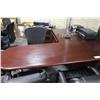 Image 1 : MAHOGANY L SHAPED BULLET TOP EXECUTIVE DESK LH
