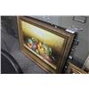 Image 1 : LARGE ORNAMENTLY FRAMED PAINTING FRUIT