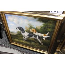 ORNAMENTLY FRAMED PAINTING RETRIEVERS