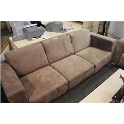 BROWN MICROFIBRE SOFA AND LOVESEAT SET