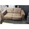 Image 2 : BROWN MICROFIBRE SOFA AND LOVESEAT SET