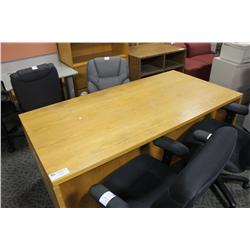 OAK DESK WITH MATCHING BOOKSHELF