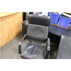 BLACK LEATHER HIGHBACK EXECUTIVE CHAIR