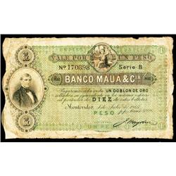 Banco Mauá & Ca., 1865 Issue Banknote.