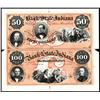 Image 1 : Bank of the State of Indiana Uncut Sheet of 2 Proofs.
