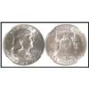 Image 1 : 1948 D MS 64 FBL & 1954 S MS 65 Franklin Half Pair.