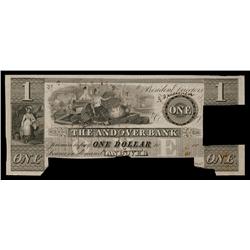 Andover Bank With Banknote Pricing on Back, ca.1830's Obsolete Proof.