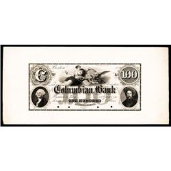 Columbian Bank, ca.1830's Obsolete Proof.