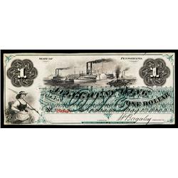 Allegheny Bank Obsolete Banknote.