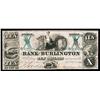Image 1 : Bank of Burlington Obsolete Banknote.