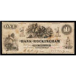 Bank of Rockingham Obsolete Banknote.