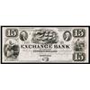 Image 1 : Exchange Bank of Virginia $15 Denomination, ca.1830's Obsolete Proof.