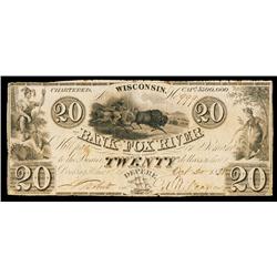 Bank of Fox River Obsolete Banknote.